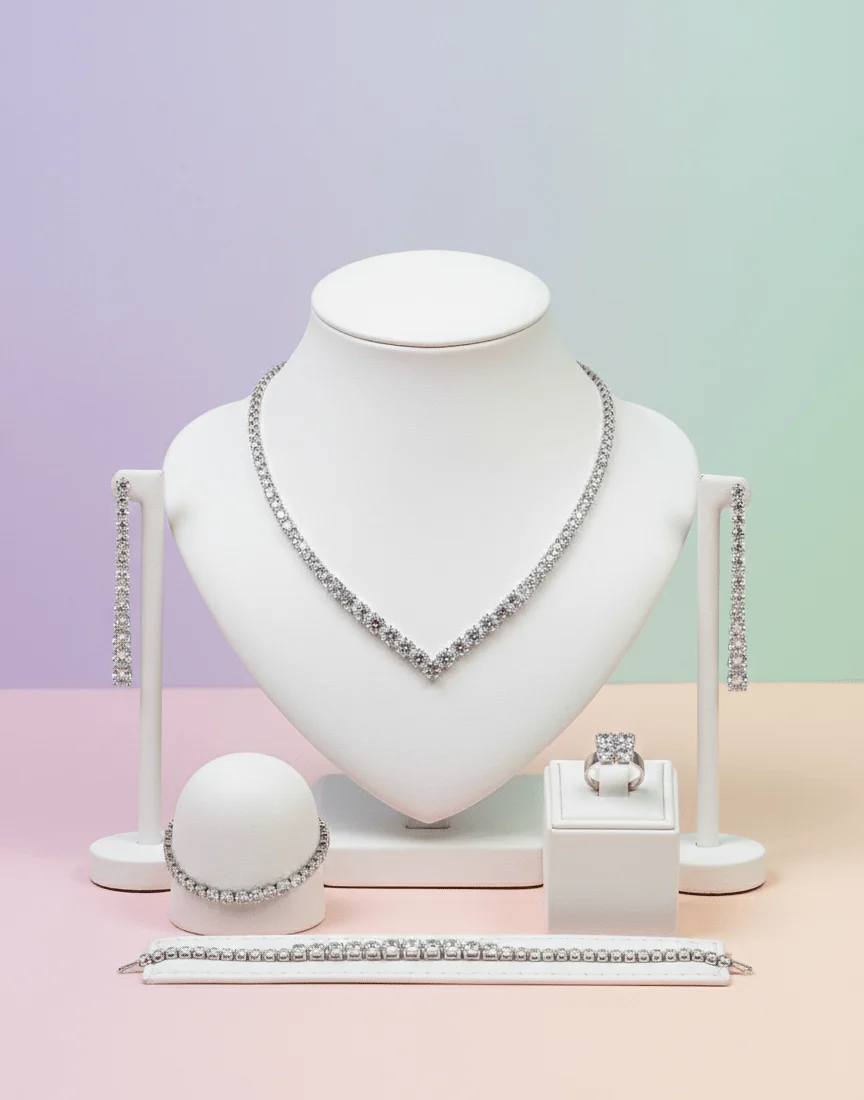 Classic V-Cut Crystal Jewelry Set
