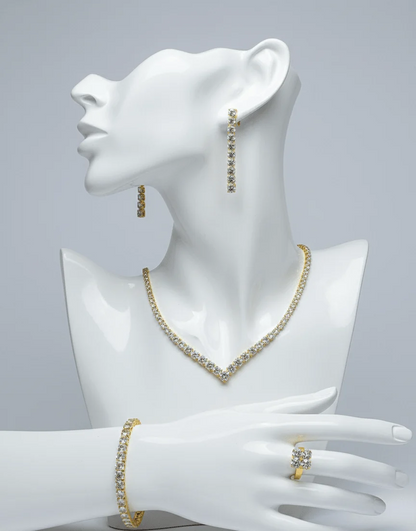 Classic V-Cut Crystal Jewelry Set